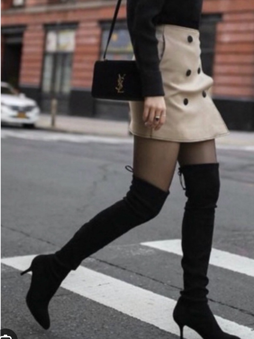 Stuart Weitzman Black Over-the-Knee Suede Stiletto Boots